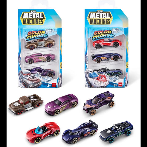Metal Machines Standard Series 4 Color Change Car (3 pack)- 24 Pcs