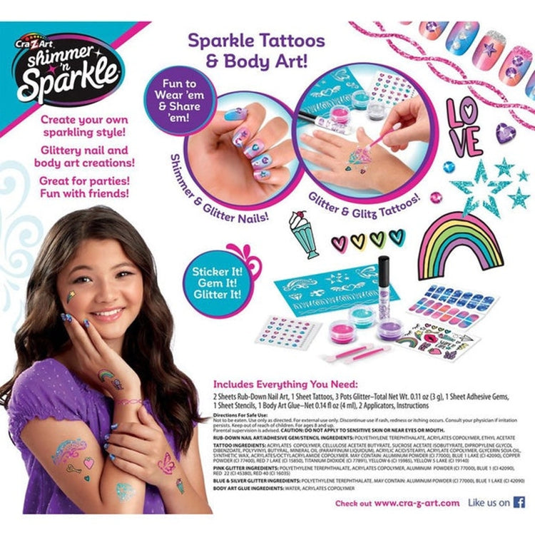Shimmer 'n Sparkle Sparkling Glitter Tattoos and Nails