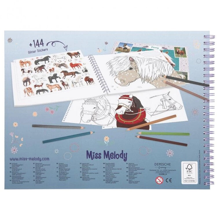 Miss Melody Horse Themed Colouring Book