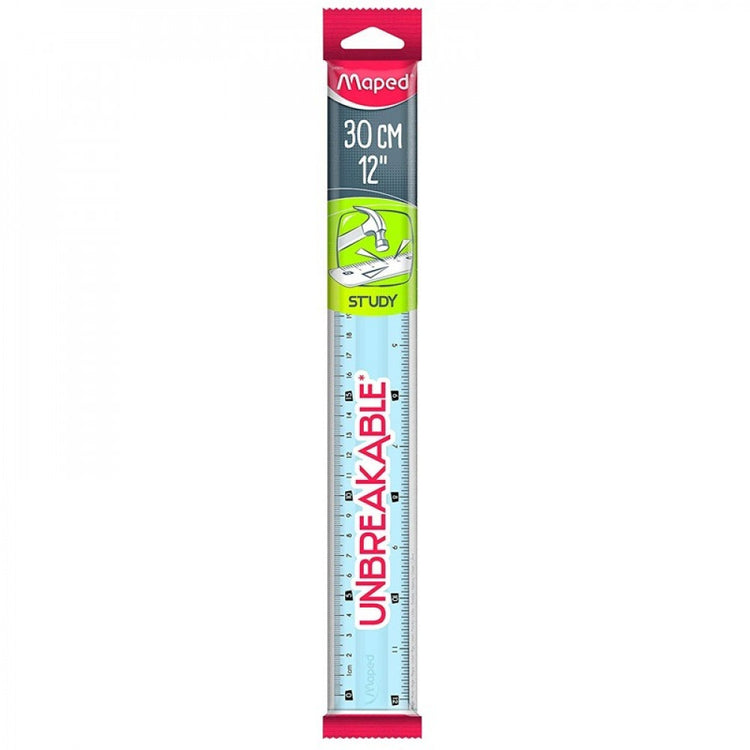 DOUBLE DECIMETER 30CM STUDY UNBREAKABLE FLOWPACK X1