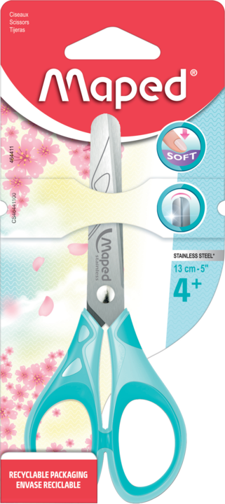 SCISSORS ESSENTIALS SOFT PASTEL 13CM BLISTER