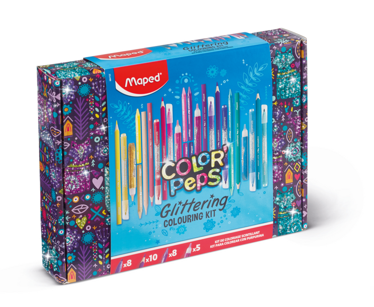 GLITTERING COLOURING KIT COLORPEPS MAPED CARDBOARD BOX