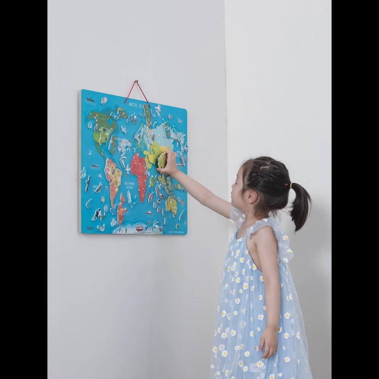 Magnetic World Puzzle + Dry Erase Board