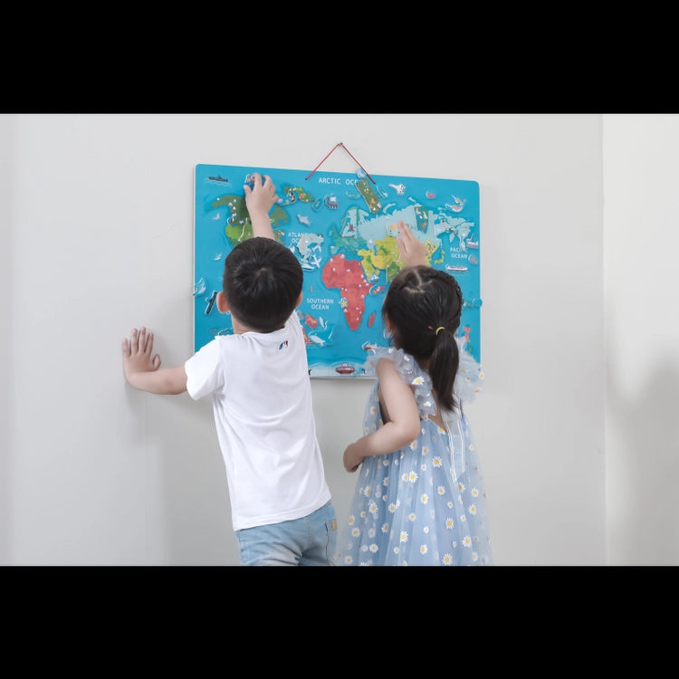 Magnetic World Puzzle + Dry Erase Board