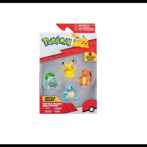 Pokemon Battle Figure Multipack 4 Figures 2-Inch (Pikachu, Bulbasaur, Charmander , and Squirtle)