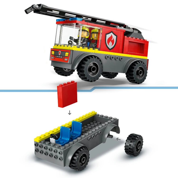 Fire Ladder Truck- 82 Pcs