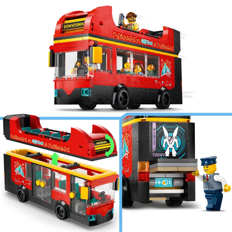 Red Double-Decker Sightseeing Bus- 384 Pcs