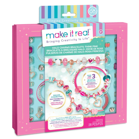 Halo Charms Bracelets Think Pink- 28 Pcs