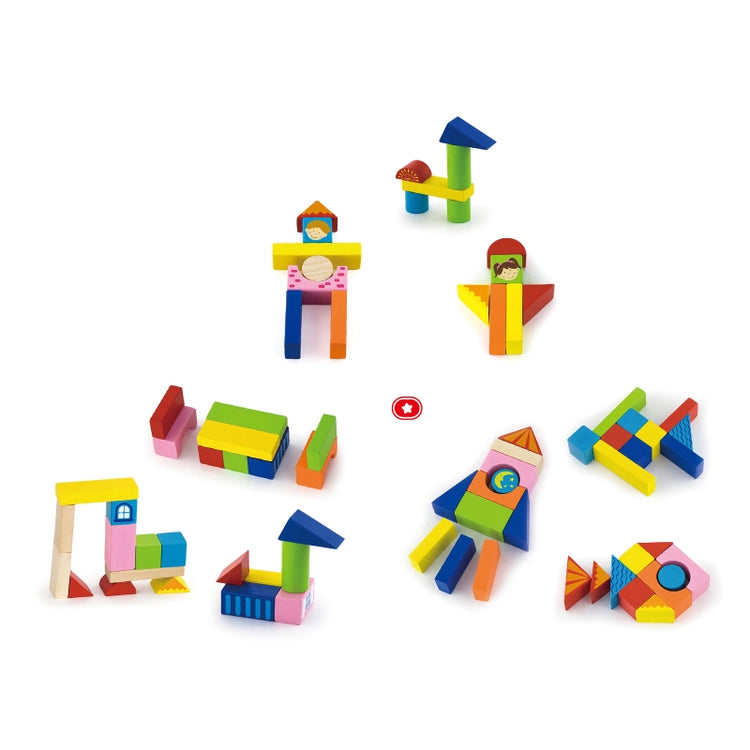 Wooden Blocks Set (City)- 75 Pcs