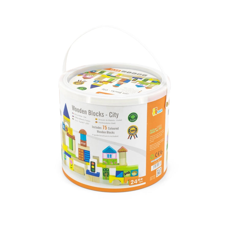 Wooden Blocks Set (City)- 75 Pcs