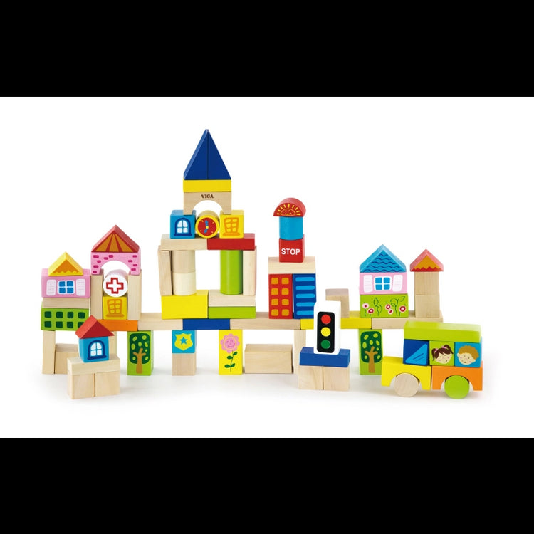 Wooden Blocks Set (City)- 75 Pcs