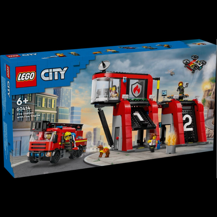 Fire Station with Fire Truck- 843 Pcs