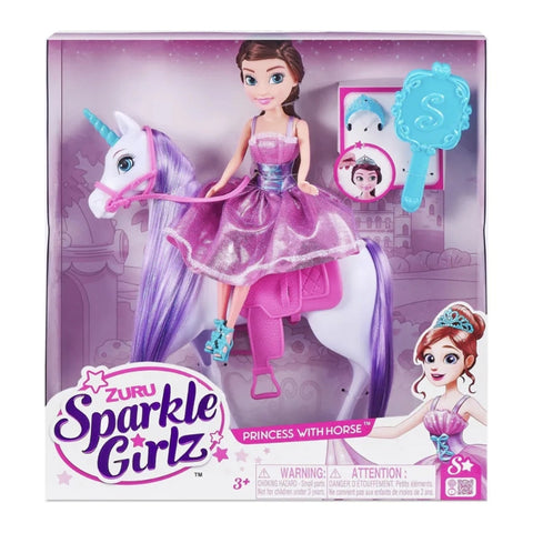 Sparkle Girlz Dolls Playset- Doll & Horse-10.5