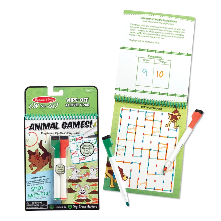 Animal Games Wipe-Off Activity Pad