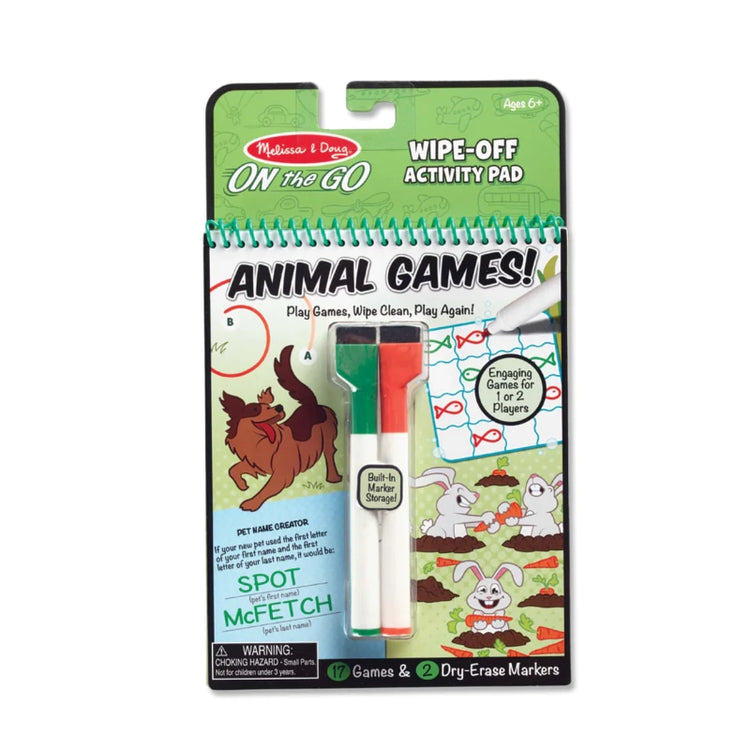 Animal Games Wipe-Off Activity Pad