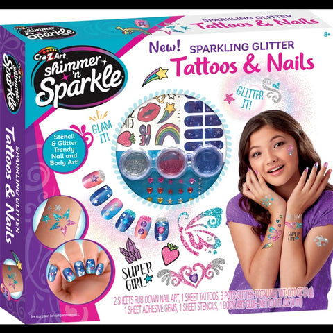 Shimmer 'n Sparkle Sparkling Glitter Tattoos and Nails