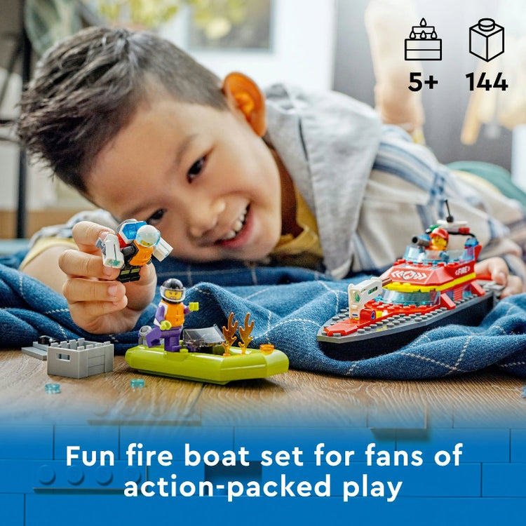 Fire Rescue Boat- 144 Pcs