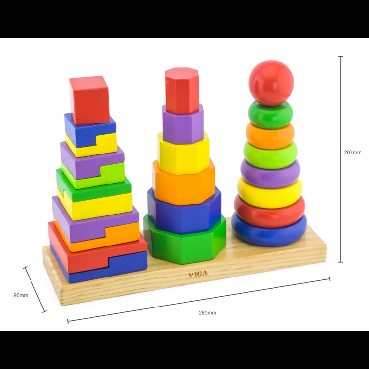 Wooden Geometric Stacker