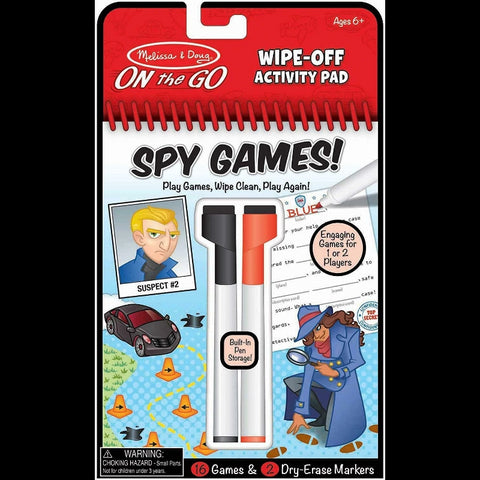 Spy Games Wipe-Off Activity Pad- On The Go Travel Activity