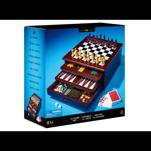 Spin Master Game 12-in-1 Wooden Game Center