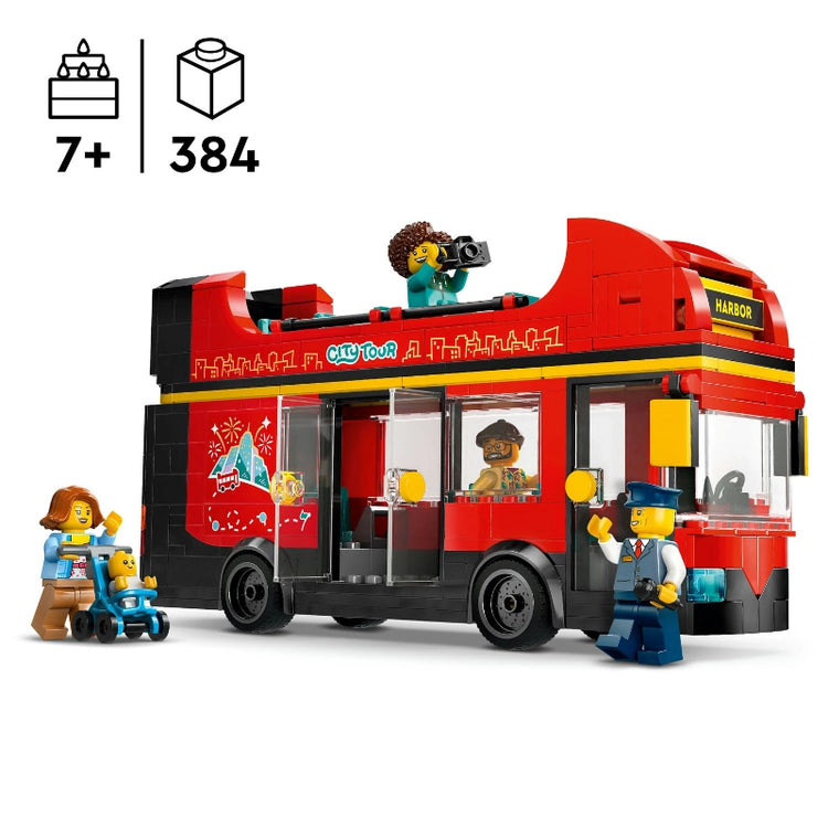Red Double-Decker Sightseeing Bus- 384 Pcs