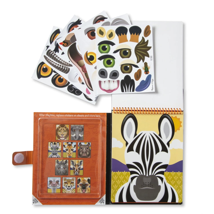 Make-A-Face- Safari Reusable Sticker Pad