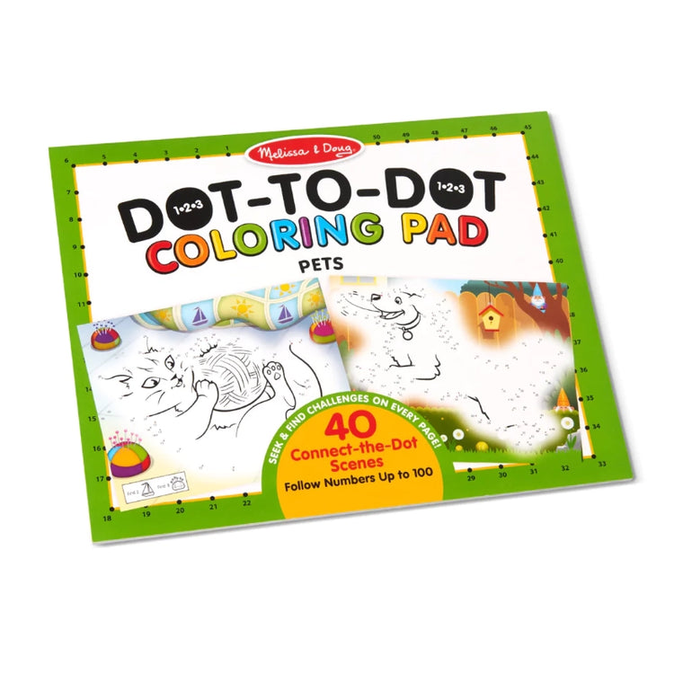 123 Dot-to-Dot Coloring Pad- Pets