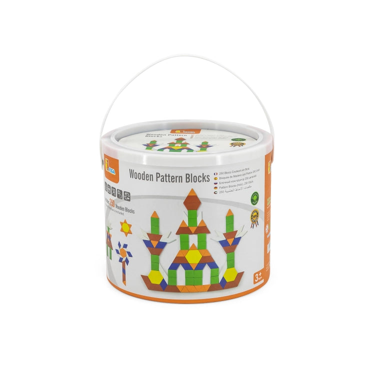 Wooden Geometric Shape Blocks- 250 Pcs