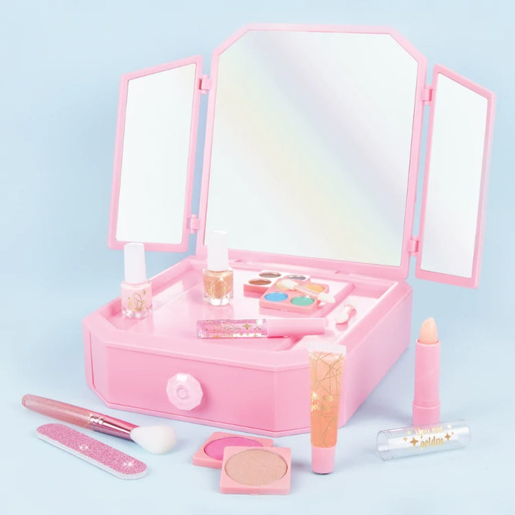 Deluxe Mirrored Vanity & Cosmetic Set- 14 Pcs
