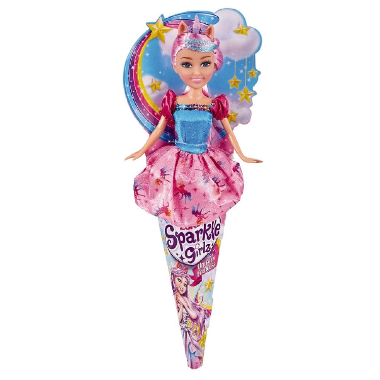 Sparkle Girlz Unicorn Princess Doll In A Cone Asst