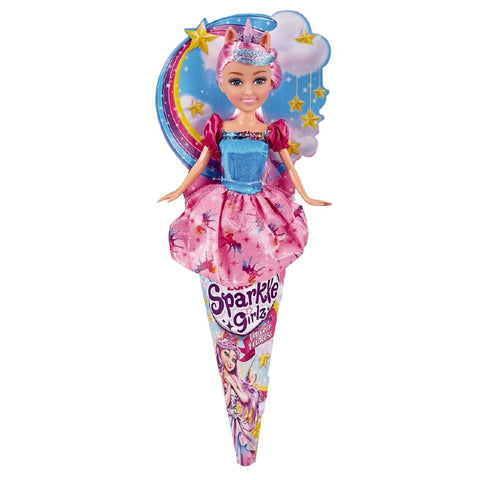 Sparkle Girlz Unicorn Princess Doll In A Cone Asst