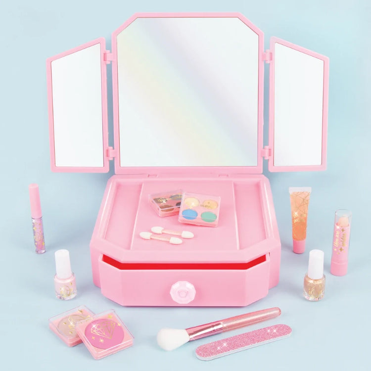 Deluxe Mirrored Vanity & Cosmetic Set- 14 Pcs