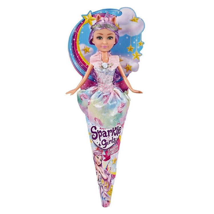 Sparkle Girlz Unicorn Princess Doll In A Cone Asst