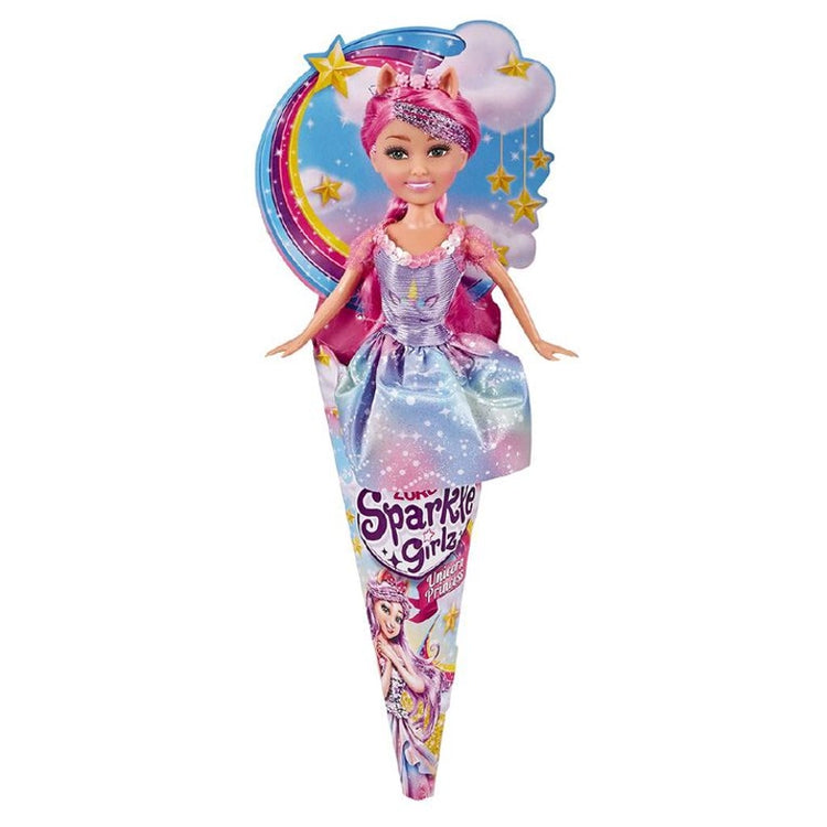 Sparkle Girlz Unicorn Princess Doll In A Cone Asst