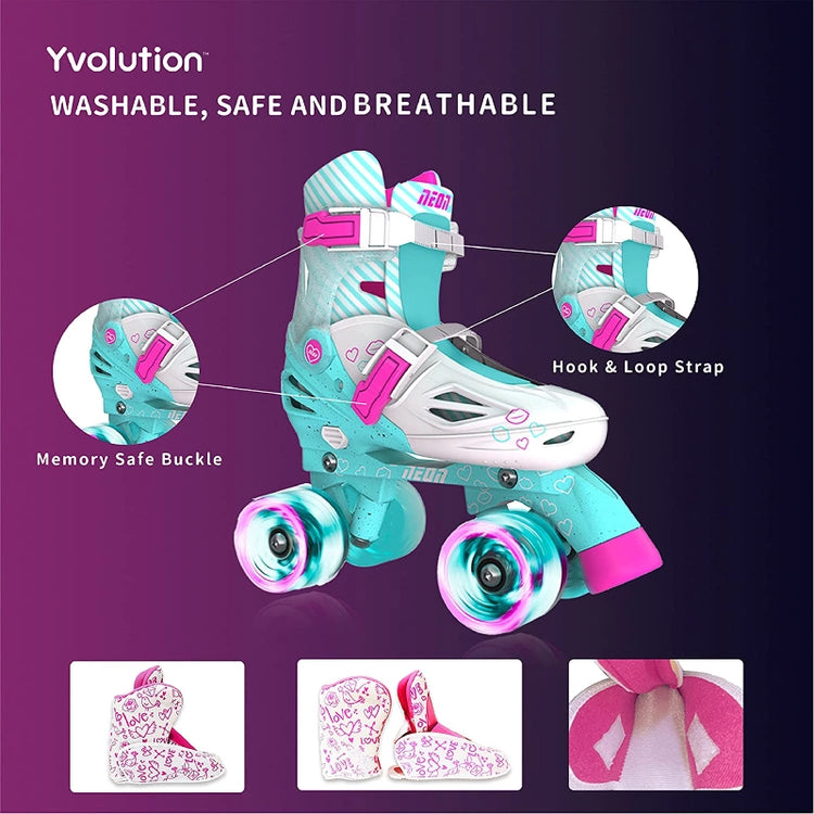 Neon Combo Skates 2-in-1 (Size 3-6)- Teal