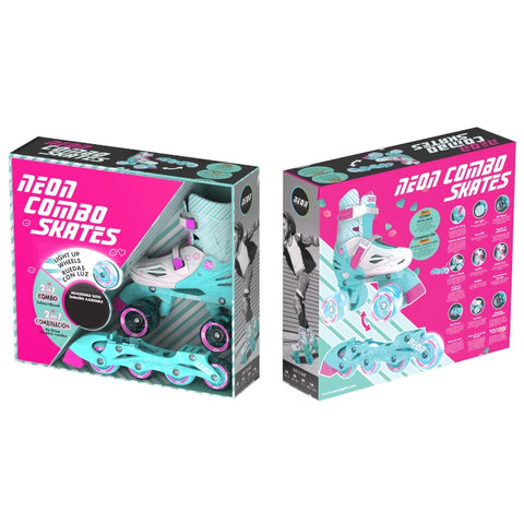 Neon Combo Skates 2-in-1 (Size 3-6)- Teal