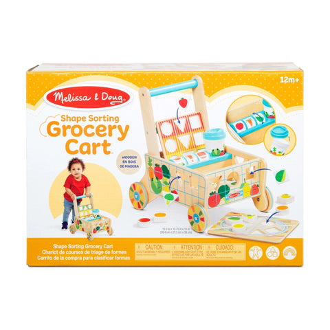 Wooden Shape Sorting Grocery Cart