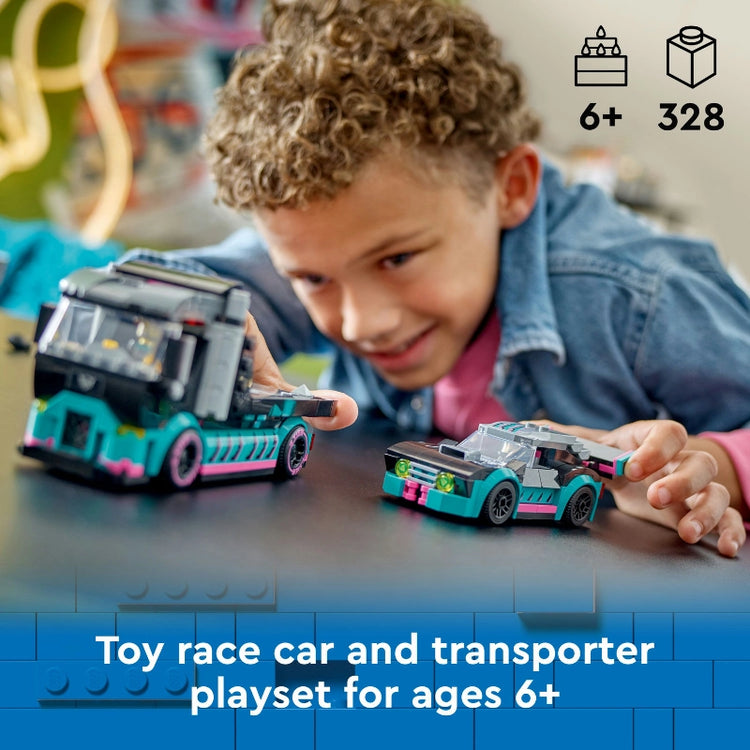 Race Car and Car Carrier Truck- 328 Pcs