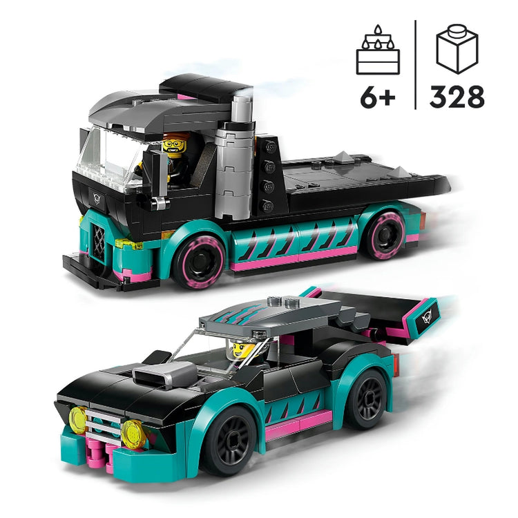 Race Car and Car Carrier Truck- 328 Pcs