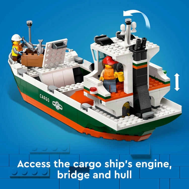 Seaside Harbor with Cargo Ship - 1226 Pcs