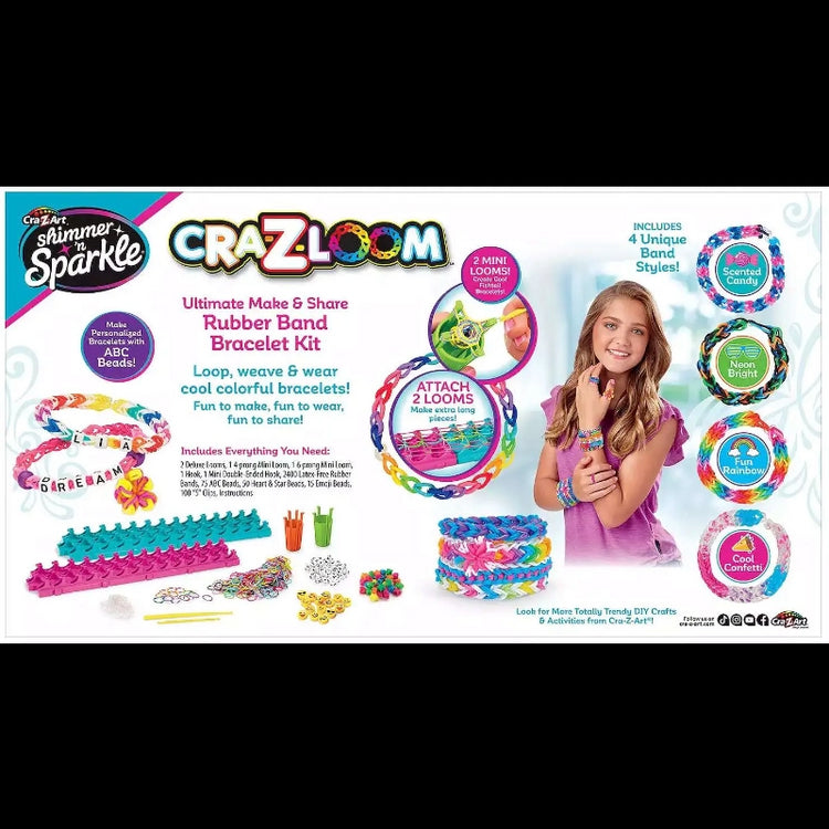Shimmer 'n Sparkle Cra-Z-Loom Rubber Band Bracelet Kit