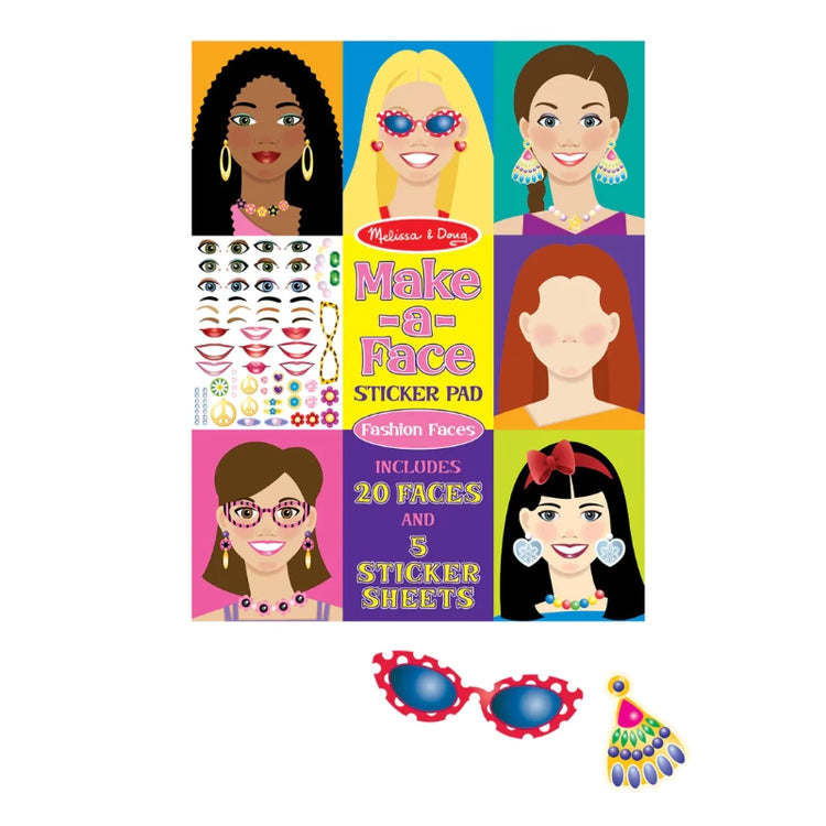 Make-A-Face Fashion Faces Sticker Pad