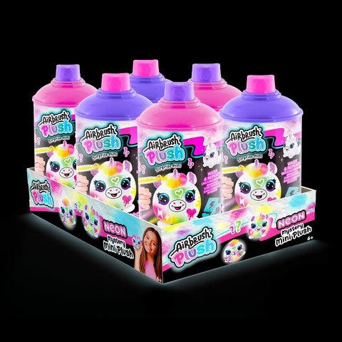 Airbrush Plush- Neon Mini Mystery 2Pack- 6 Pcs- PDQ