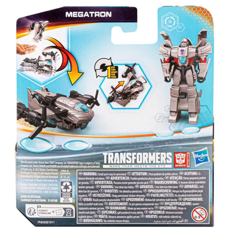Transformers Toys EarthSpark 1-Step Flip Changer Megatron Action Figure