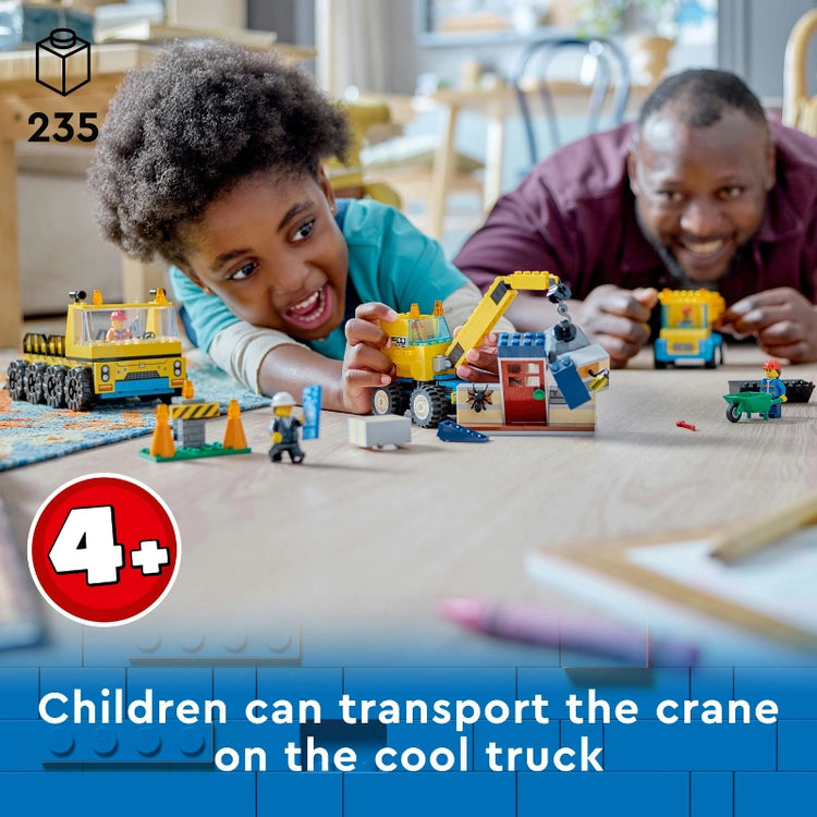 Construction Trucks and Wrecking Ball Crane- 235 Pcs