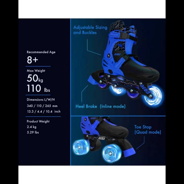 Neon Combo Skates 2-in-1 Blue/Black