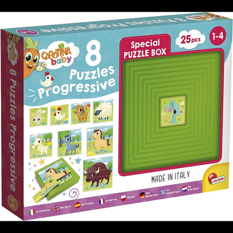 Carotina Baby 8 Progressive Puzzle- The Farm