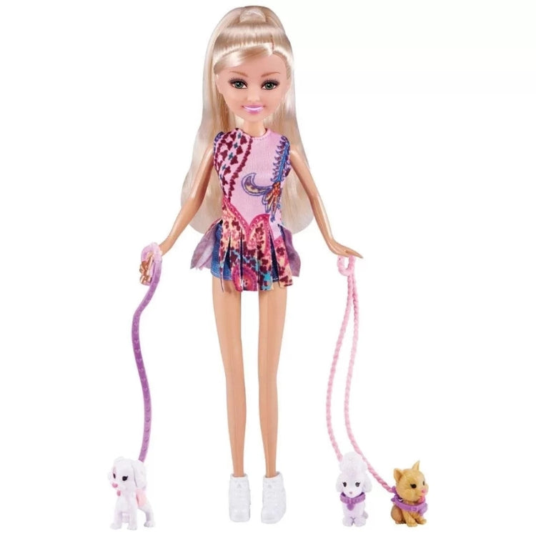 Sparkle Girlz Dog Walker Doll Set