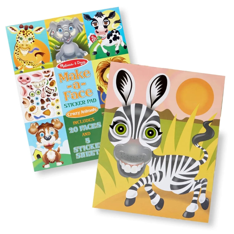 Make-A-Face Crazy Animals Sticker Pad