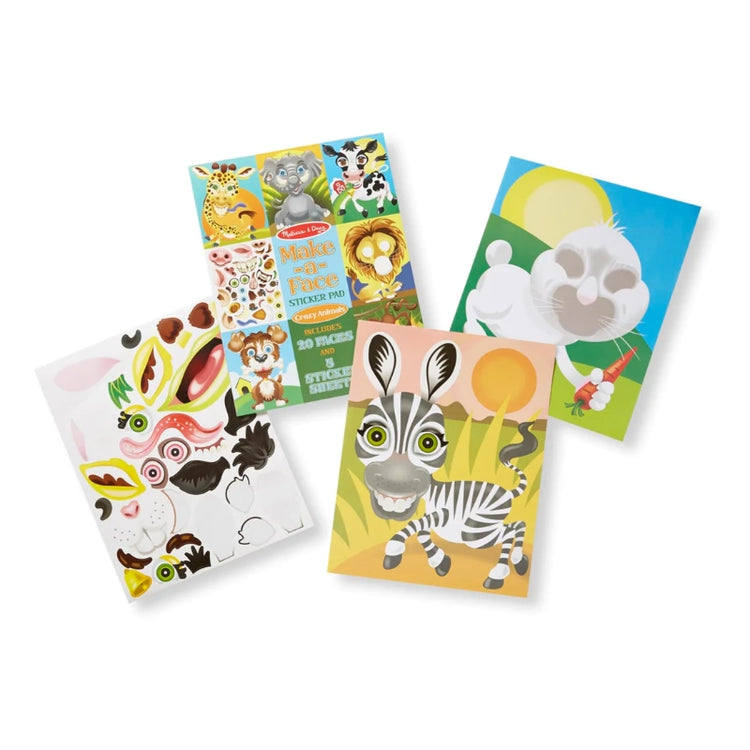 Make-A-Face Crazy Animals Sticker Pad
